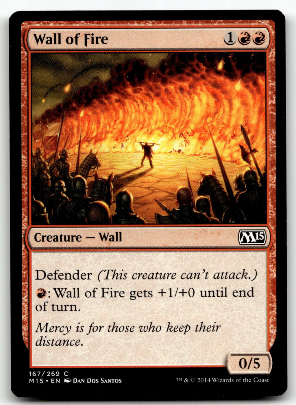 Wall of Fire 167 Common Magic 2015 (M15) Magic: The Gathering Near Mint