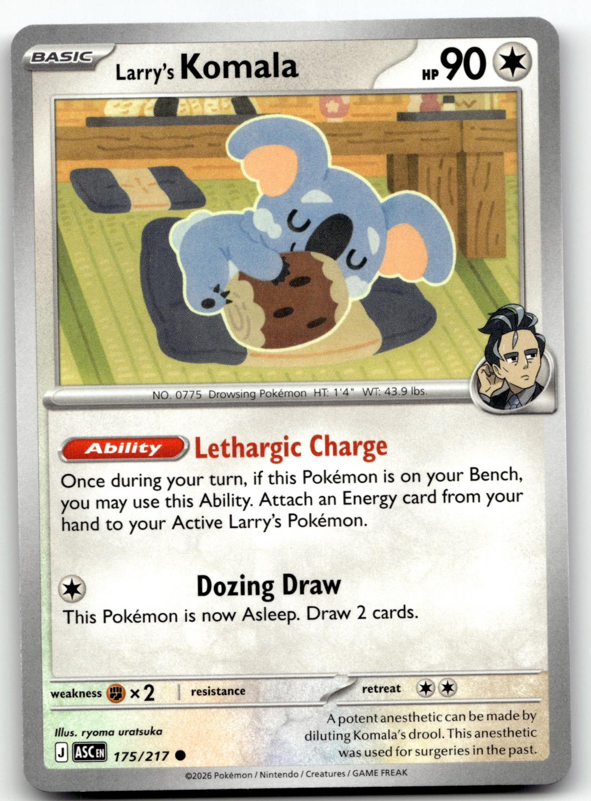 Larry's Komala 175/217 Common Ascended Heroes Pokemon Near Mint