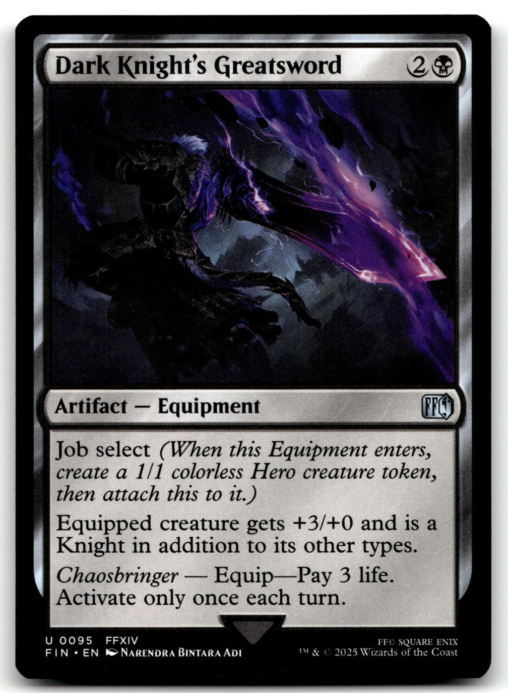 Dark Knight's Greatsword 95 Uncommon FINAL FANTASY Magic: The Gathering NM