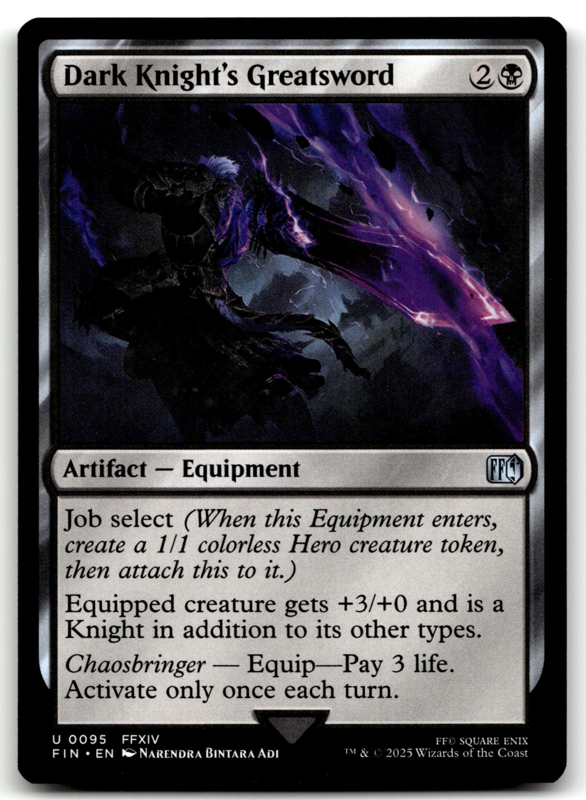 Dark Knight's Greatsword 95 Uncommon FINAL FANTASY Magic: The Gathering NM