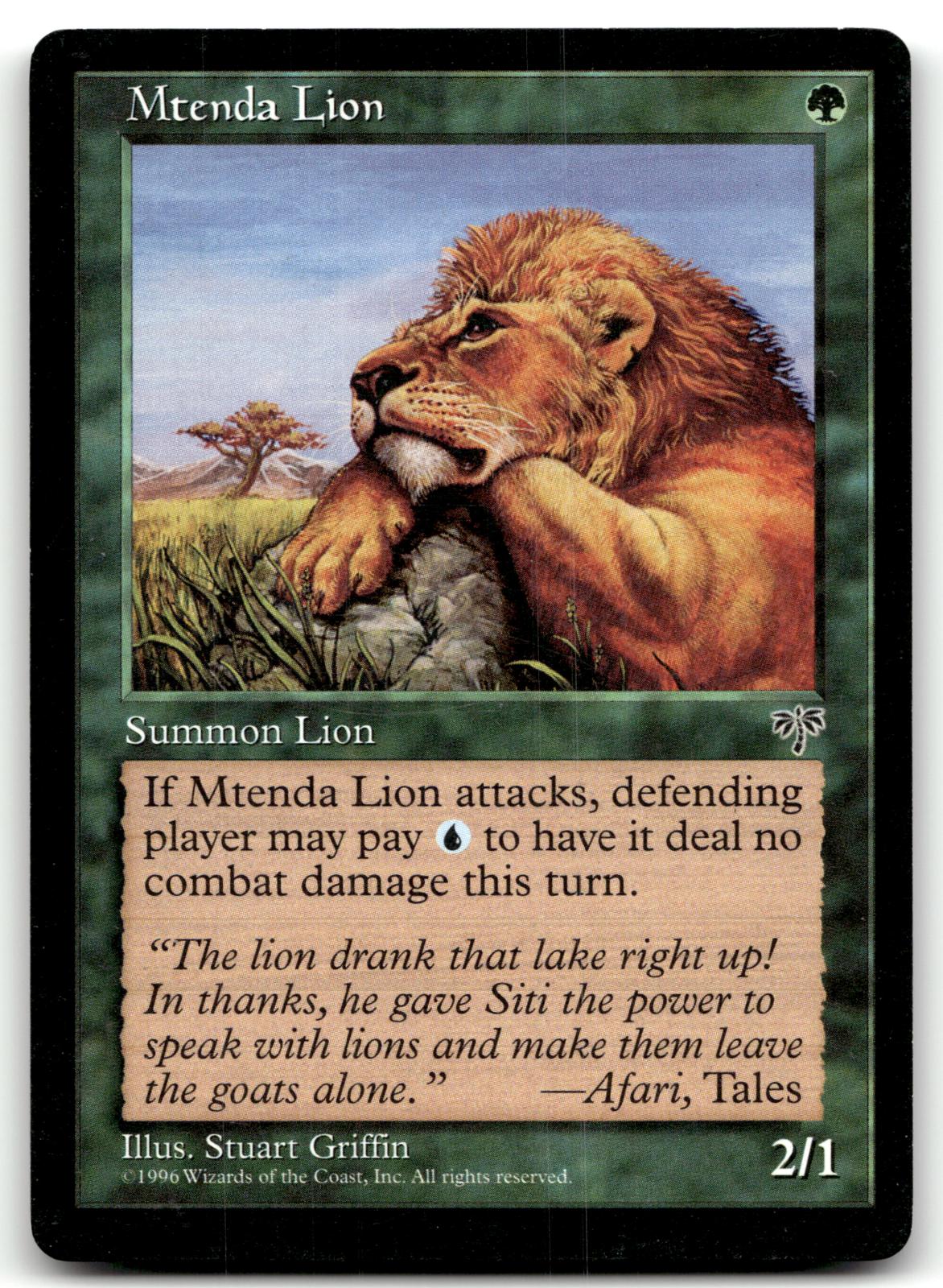 Mtenda Lion Common Mirage Magic: The Gathering Near Mint