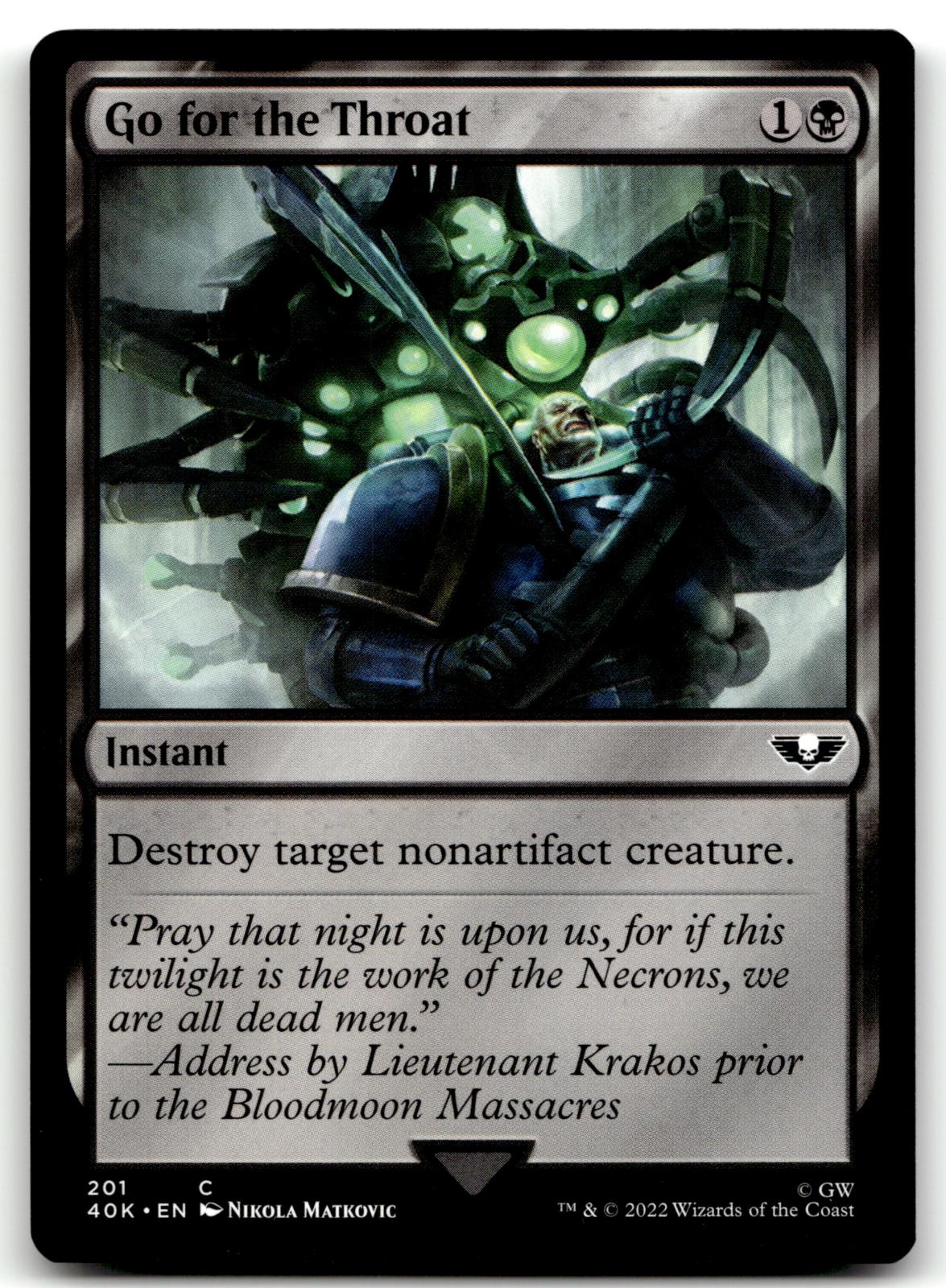 Go for the Throat 201 Universes Beyond: Warhammer 40,000 Magic: The Gathering NM