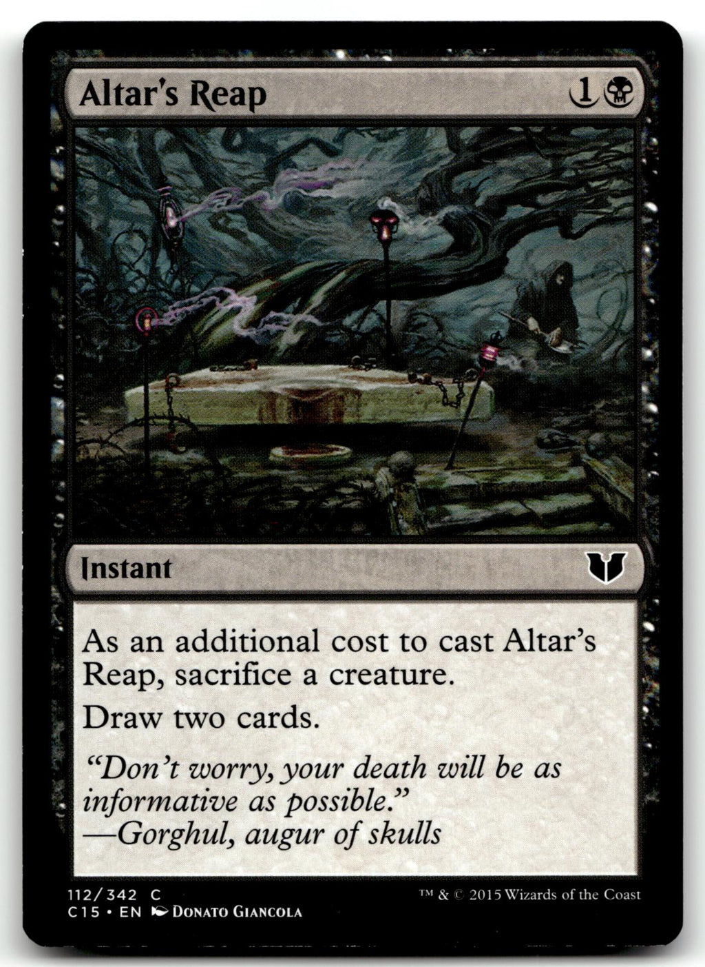Altar's Reap 112 Common Commander 2015 Magic: The Gathering Near Mint