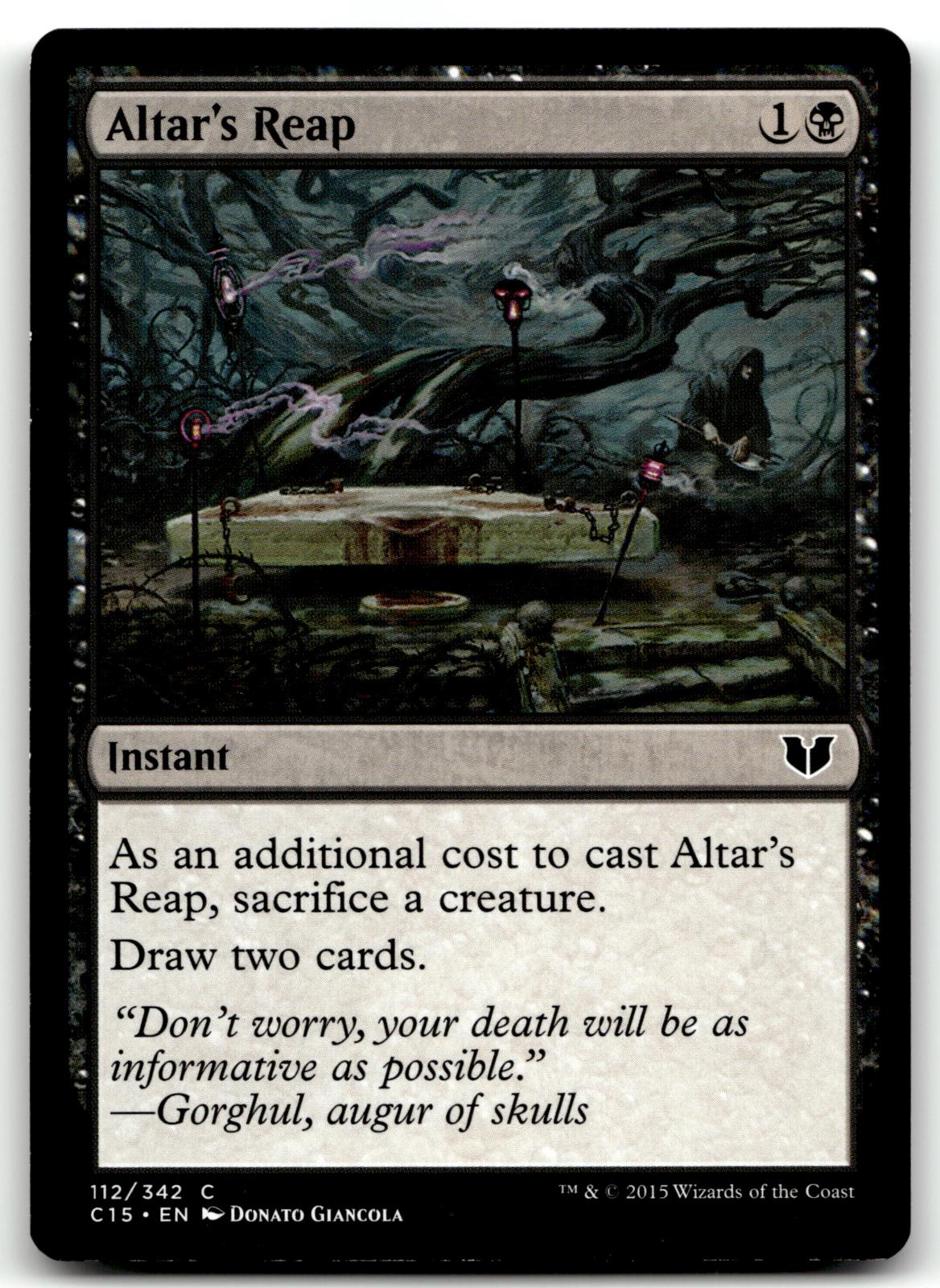 Altar's Reap 112 Common Commander 2015 Magic: The Gathering Near Mint