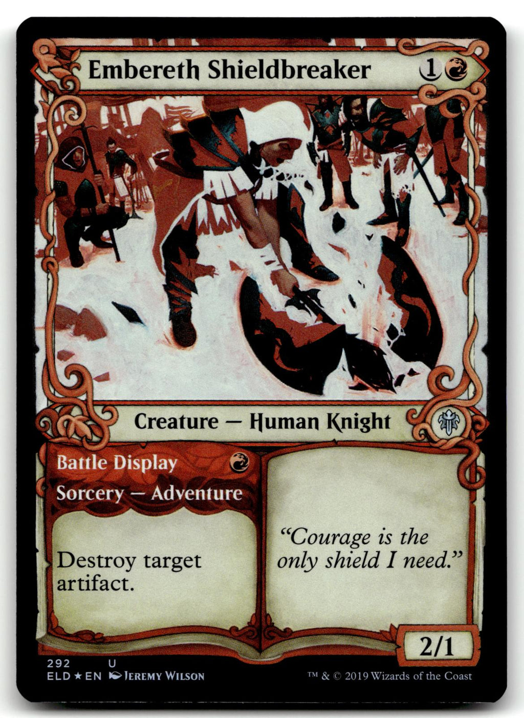 Embereth Shieldbreaker (Showcase) 292 Throne of Eldraine Magic: The Gathering Foil NM