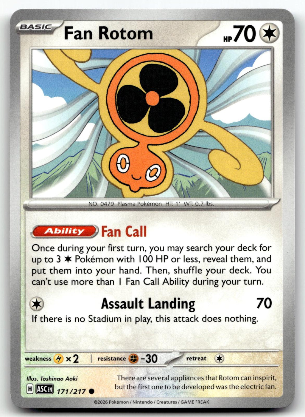 Fan Rotom 171/217 Common Ascended Heroes Pokemon Near Mint