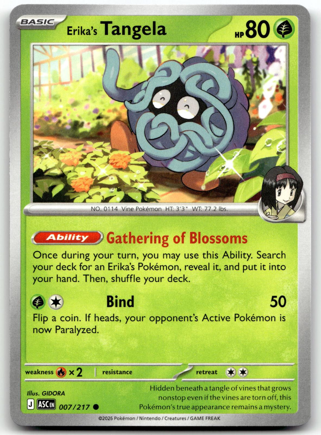 Erika's Tangela 007/217 Common Ascended Heroes Pokemon Near Mint