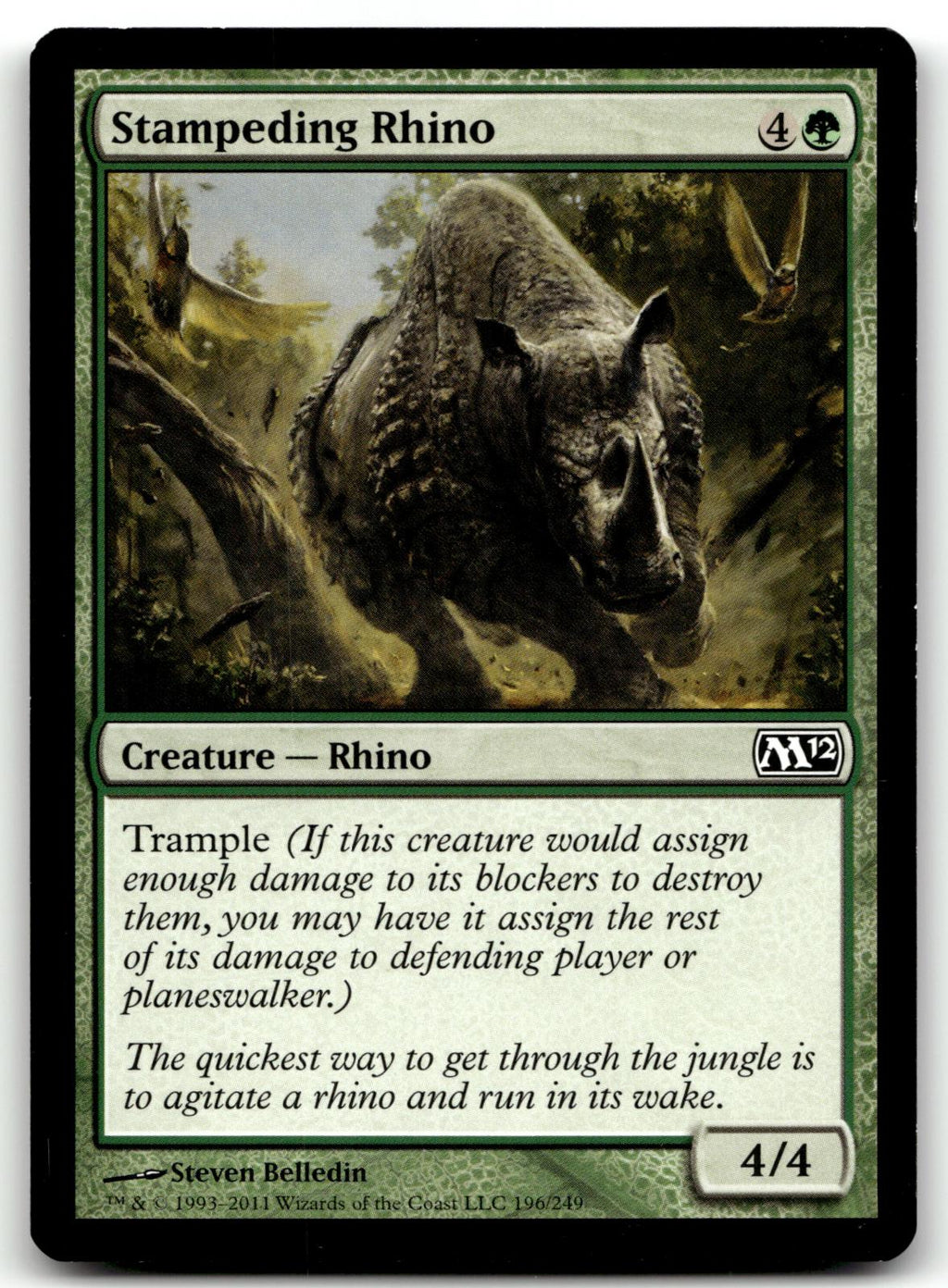 Stampeding Rhino 196 Common Magic 2012 (M12) Magic: The Gathering Near Mint