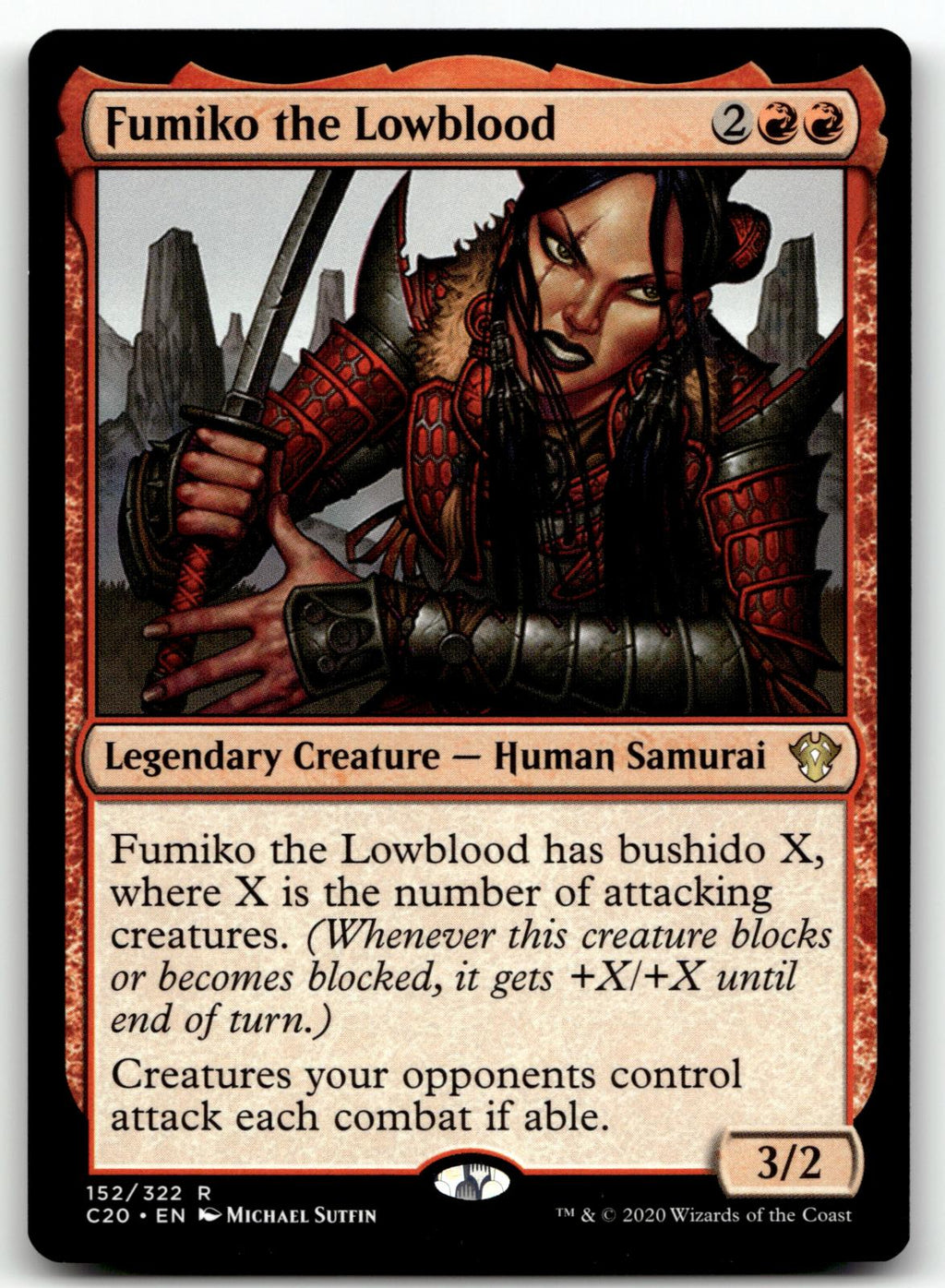 Fumiko the Lowblood 152 Rare Commander 2020 Magic: The Gathering Near Mint