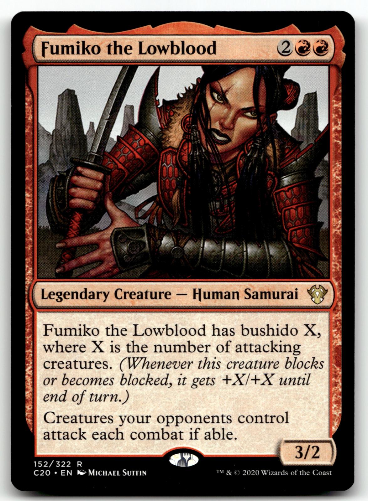 Fumiko the Lowblood 152 Rare Commander 2020 Magic: The Gathering Near Mint