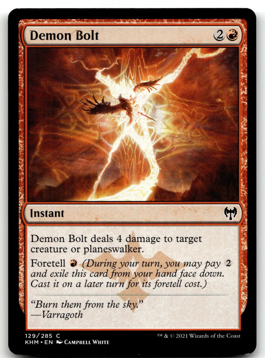 Demon Bolt 129 Common Kaldheim Magic: The Gathering Near Mint