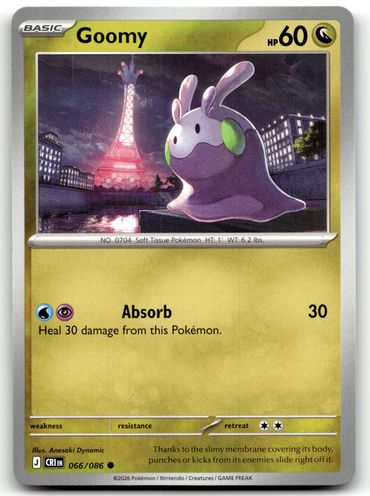 Goomy 066/086 Common Chaos Rising Pokemon Near Mint