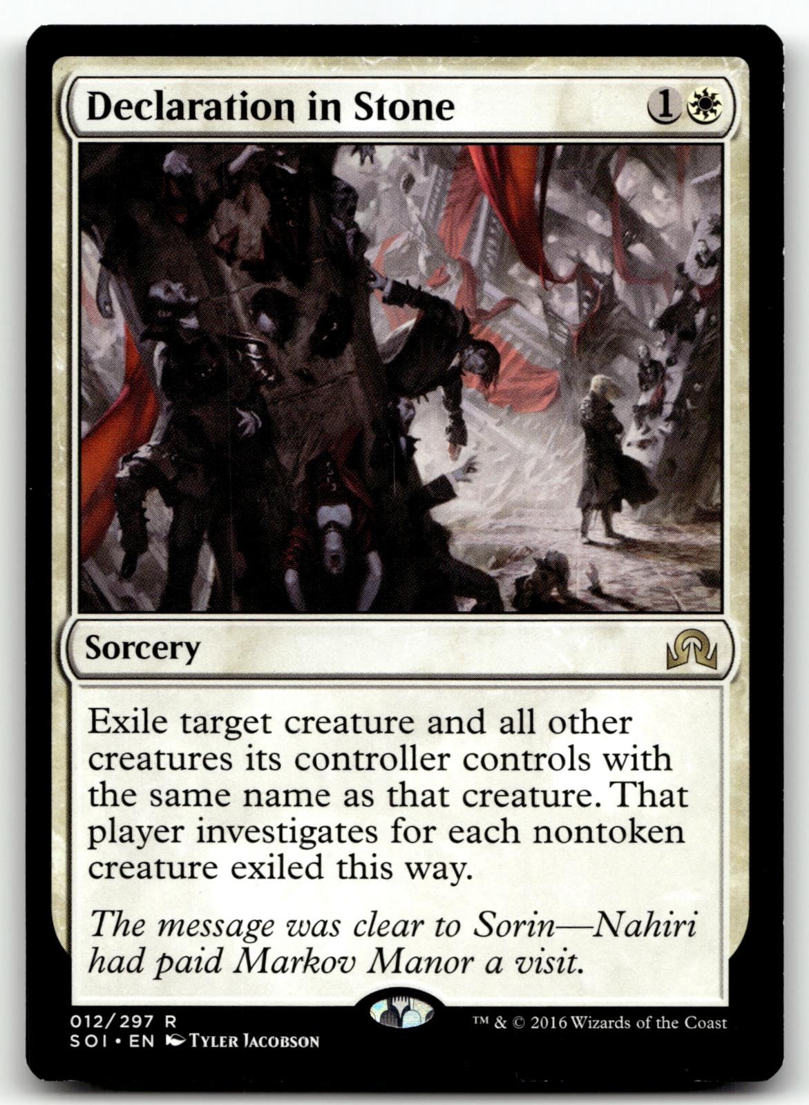 Declaration in Stone 12 Rare Shadows over Innistrad Magic: The Gathering NM