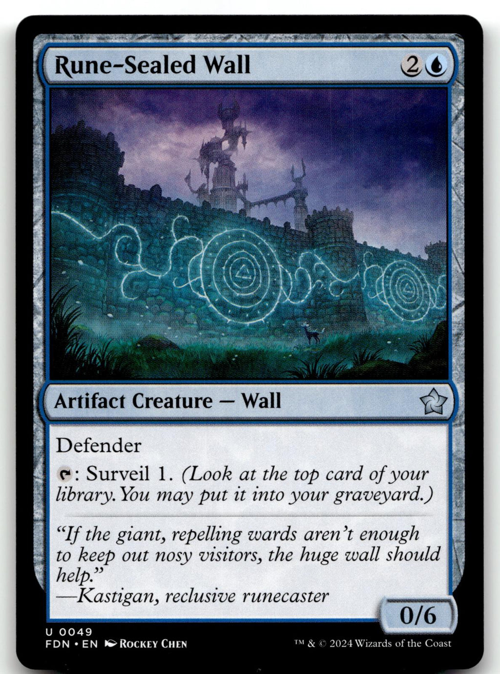 Rune-Sealed Wall 49 Uncommon Foundations Magic: The Gathering Near Mint