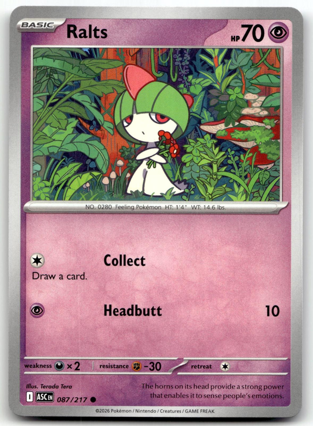 Ralts 087/217 Common Ascended Heroes Pokemon Near Mint