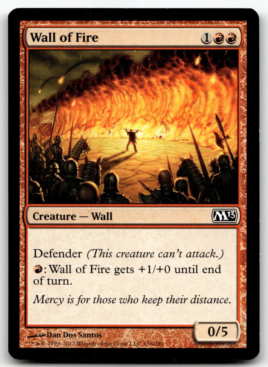 Wall of Fire 156 Common Magic 2013 (M13) Magic: The Gathering Near Mint