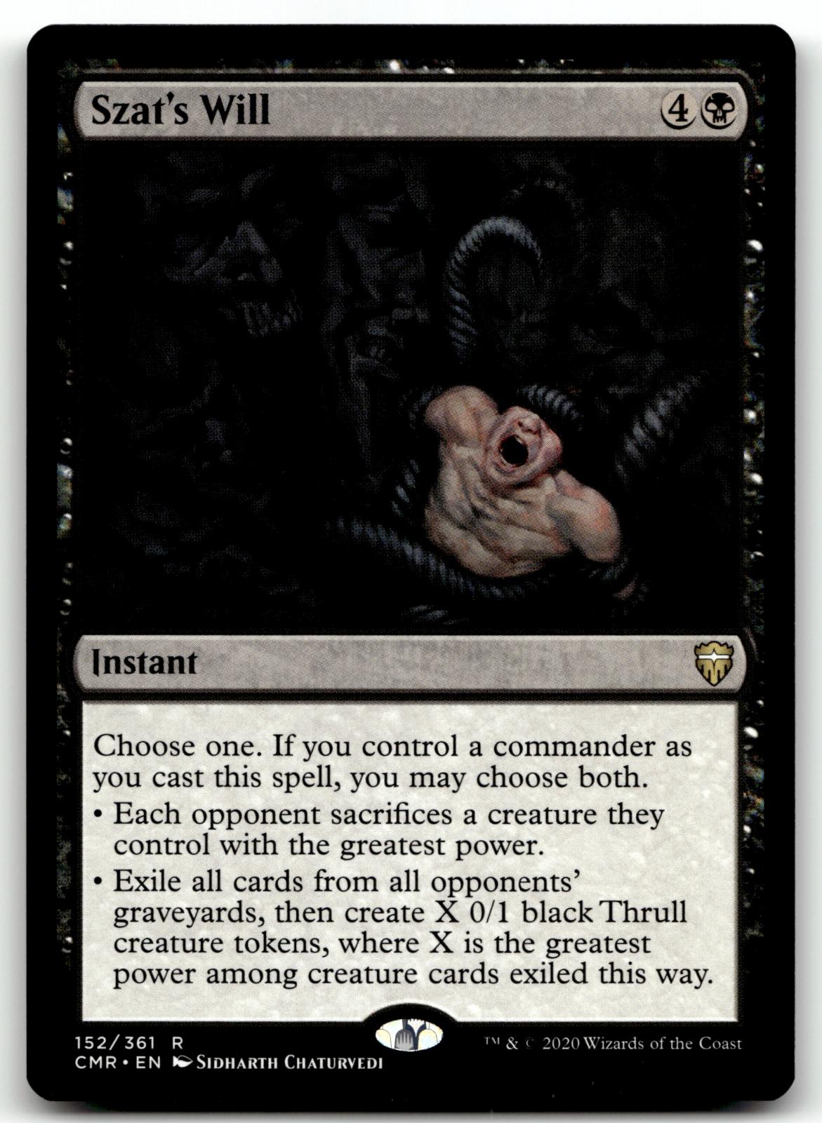 Szat's Will 152 Rare Commander Legends Magic: The Gathering Near Mint
