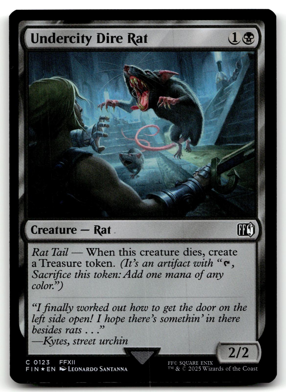 Undercity Dire Rat 123 Common FINAL FANTASY Magic: The Gathering Foil Near Mint