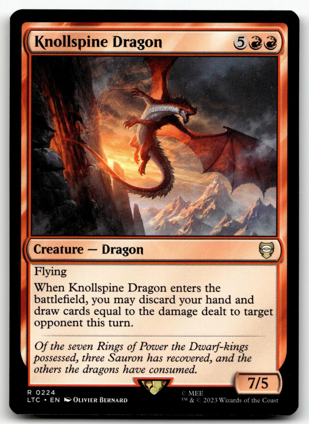 Knollspine Dragon 224 Commander: The Lord of the Rings: Tales of Middle-earth