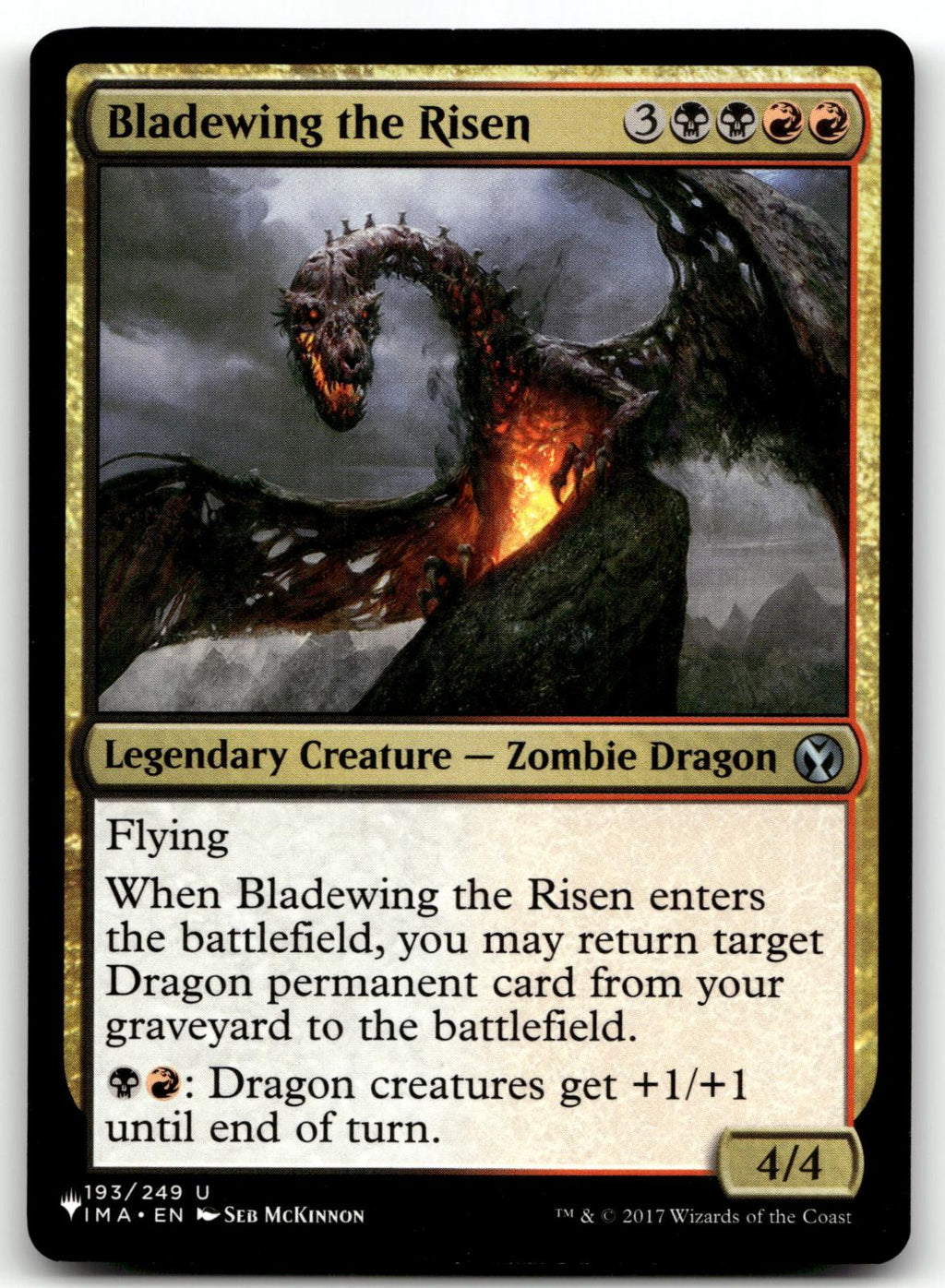Bladewing the Risen 193 Uncommon Iconic Masters Magic: The Gathering Near Mint