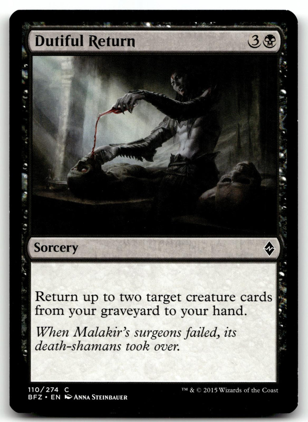 Dutiful Return 110 Common Battle for Zendikar Magic: The Gathering Near Mint