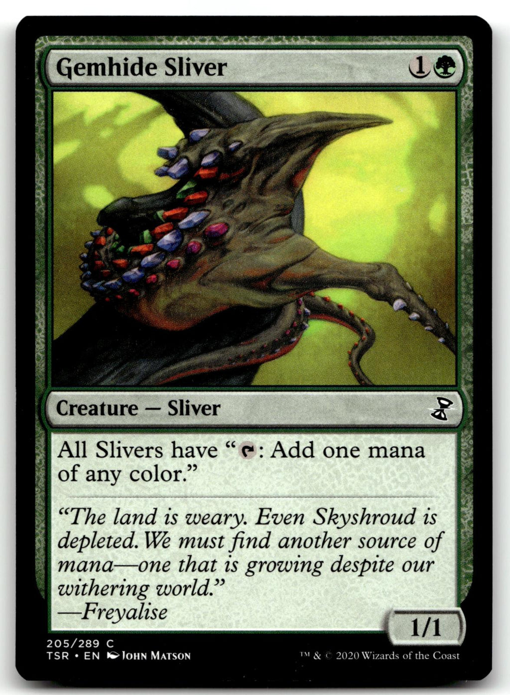 Gemhide Sliver 205 Common Time Spiral: Remastered Magic: The Gathering Near Mint