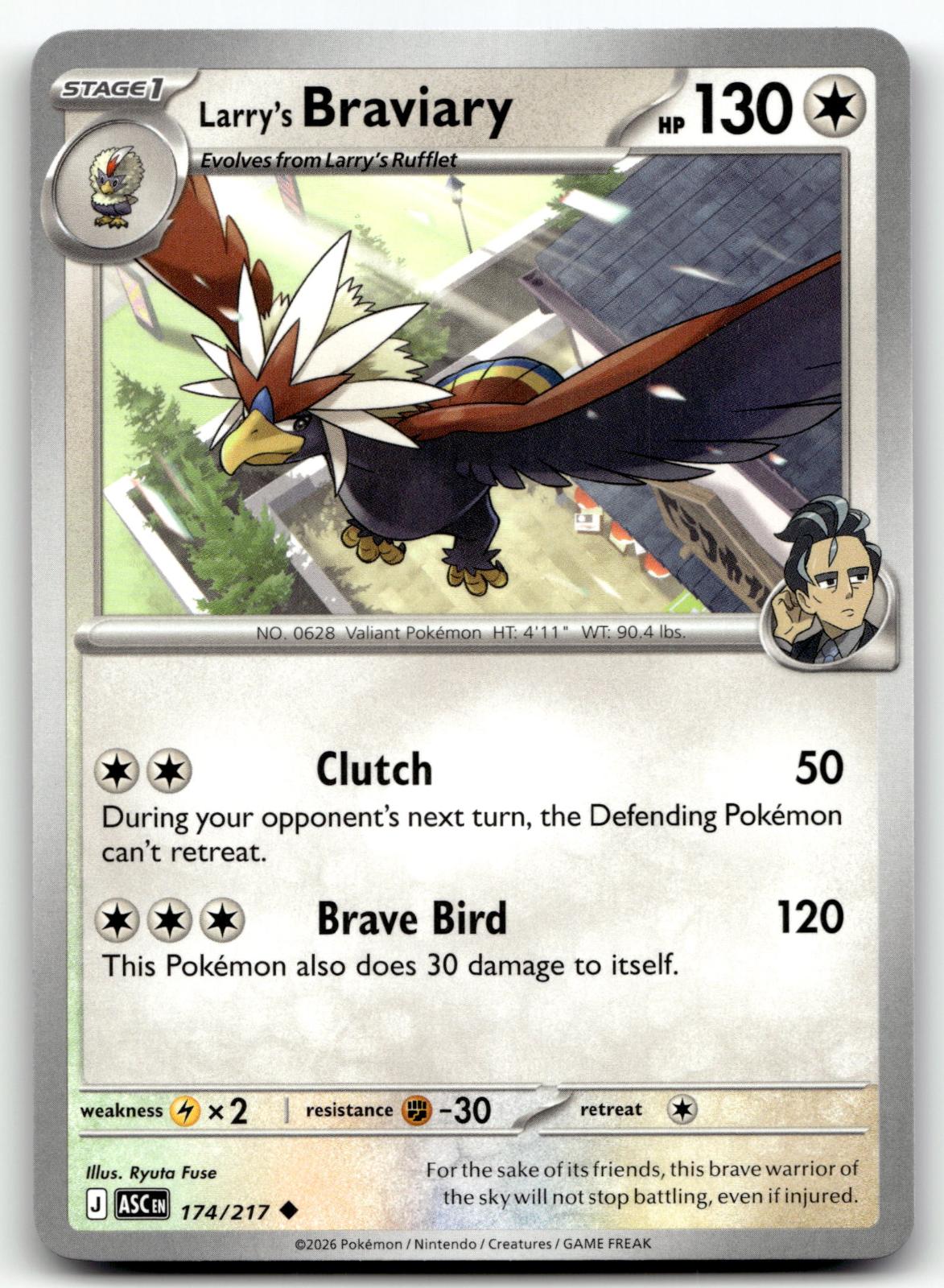 Larry's Braviary 174/217 Uncommon Ascended Heroes Pokemon Near Mint