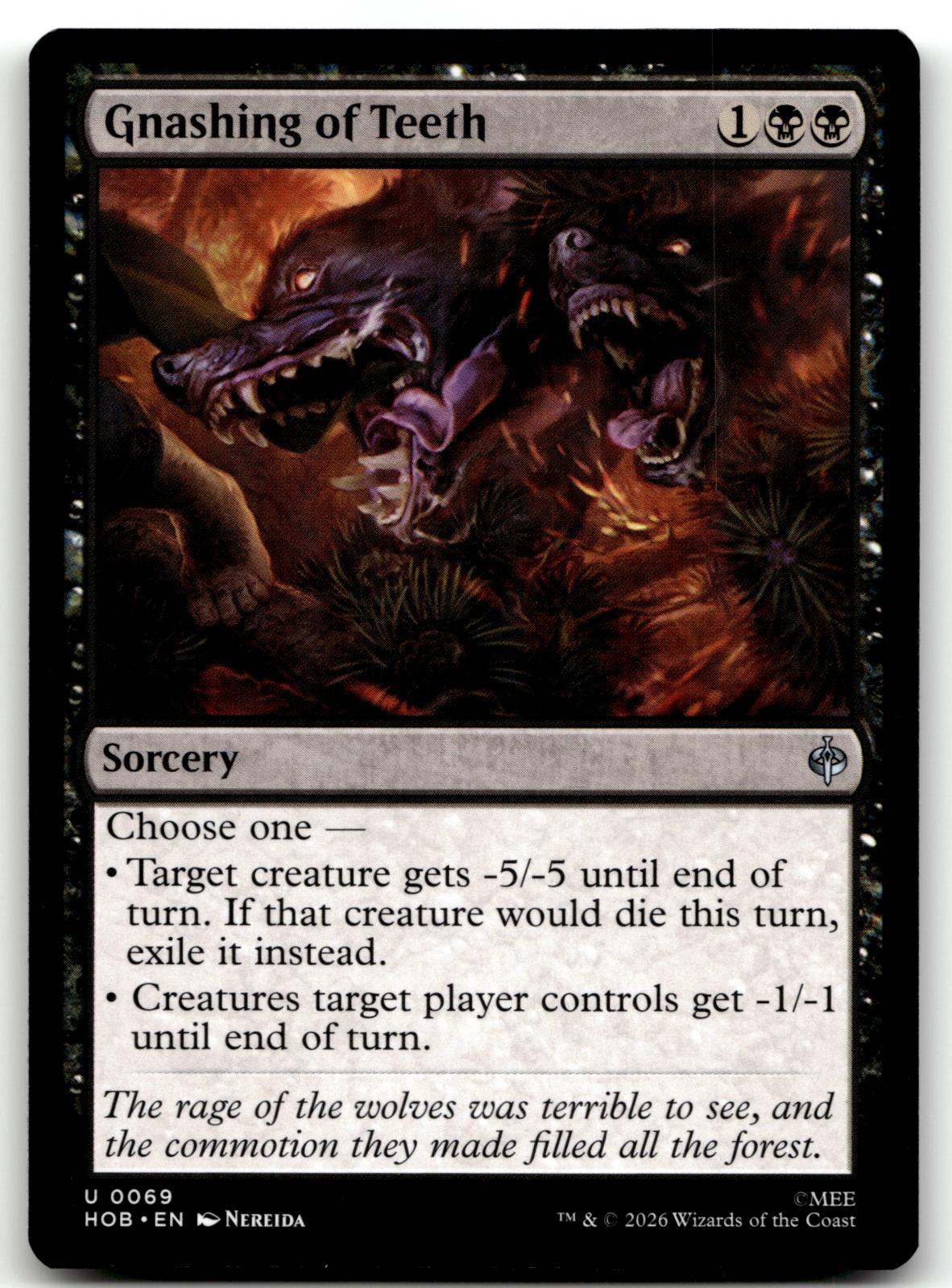 Gnashing of Teeth 69 Uncommon The Hobbit Magic: The Gathering Near Mint