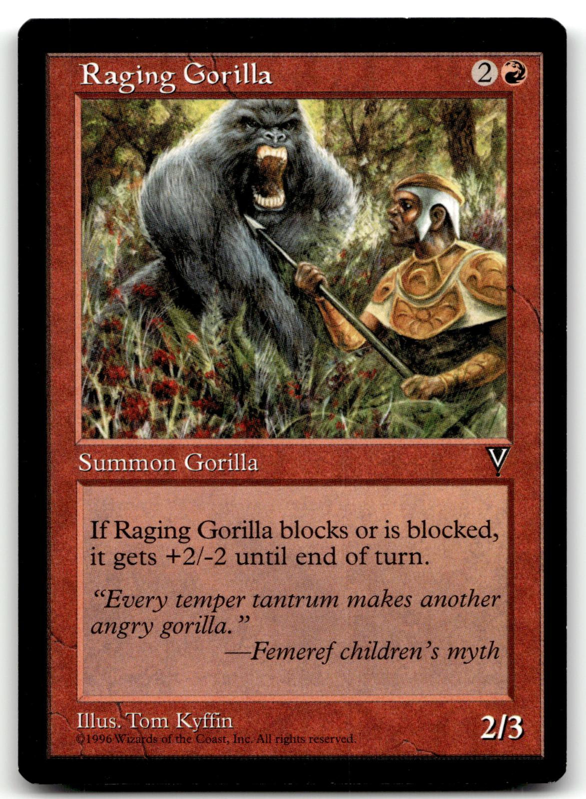 Raging Gorilla Common Visions Magic: The Gathering Near Mint