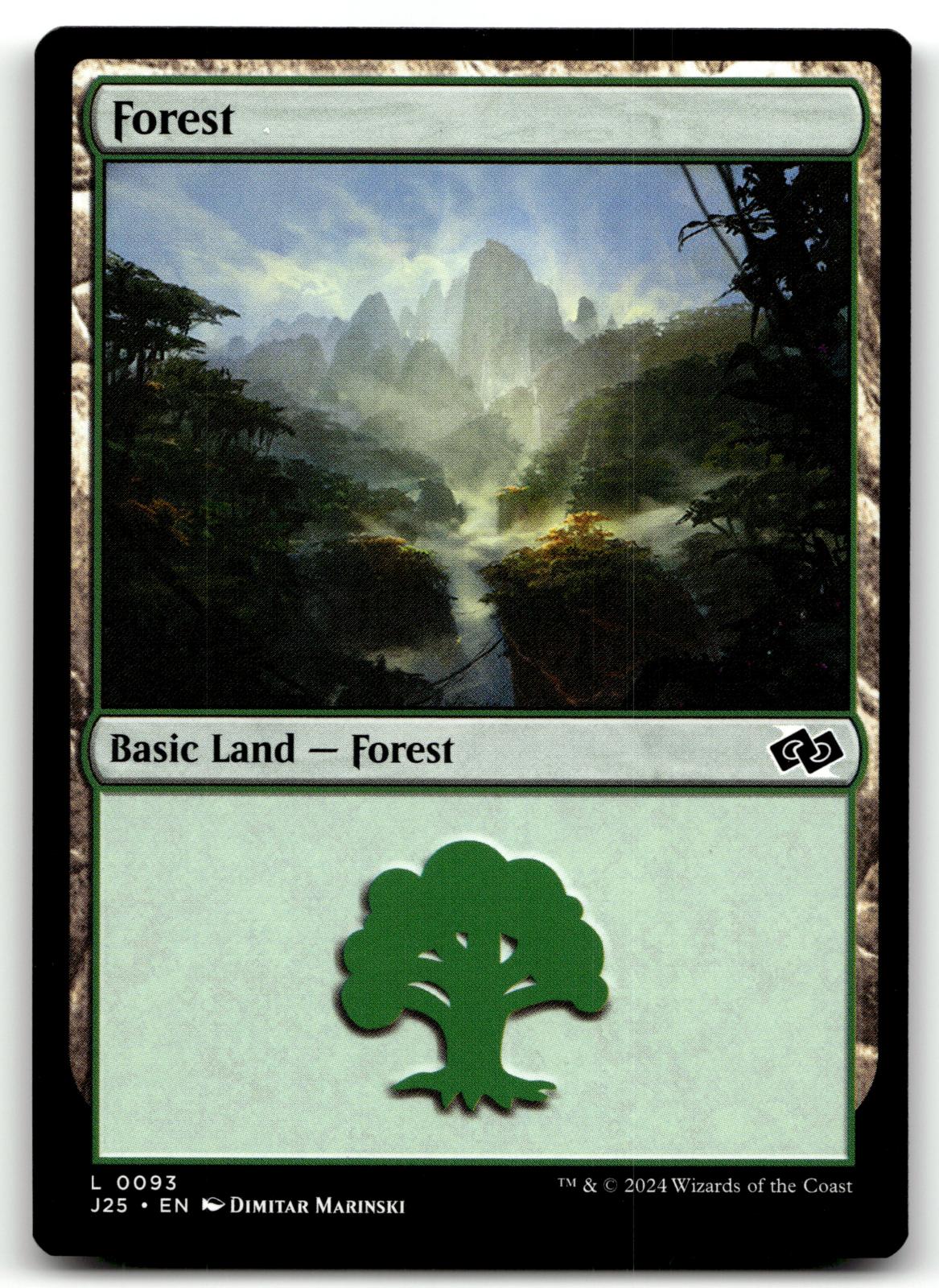 Forest (0093) 93 Land Foundations Jumpstart Magic: The Gathering Near Mint