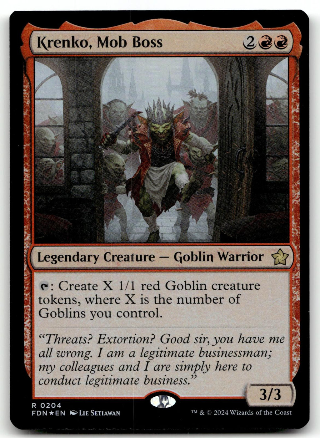 Krenko, Mob Boss 204 Rare Foundations Magic: The Gathering Foil Near Mint