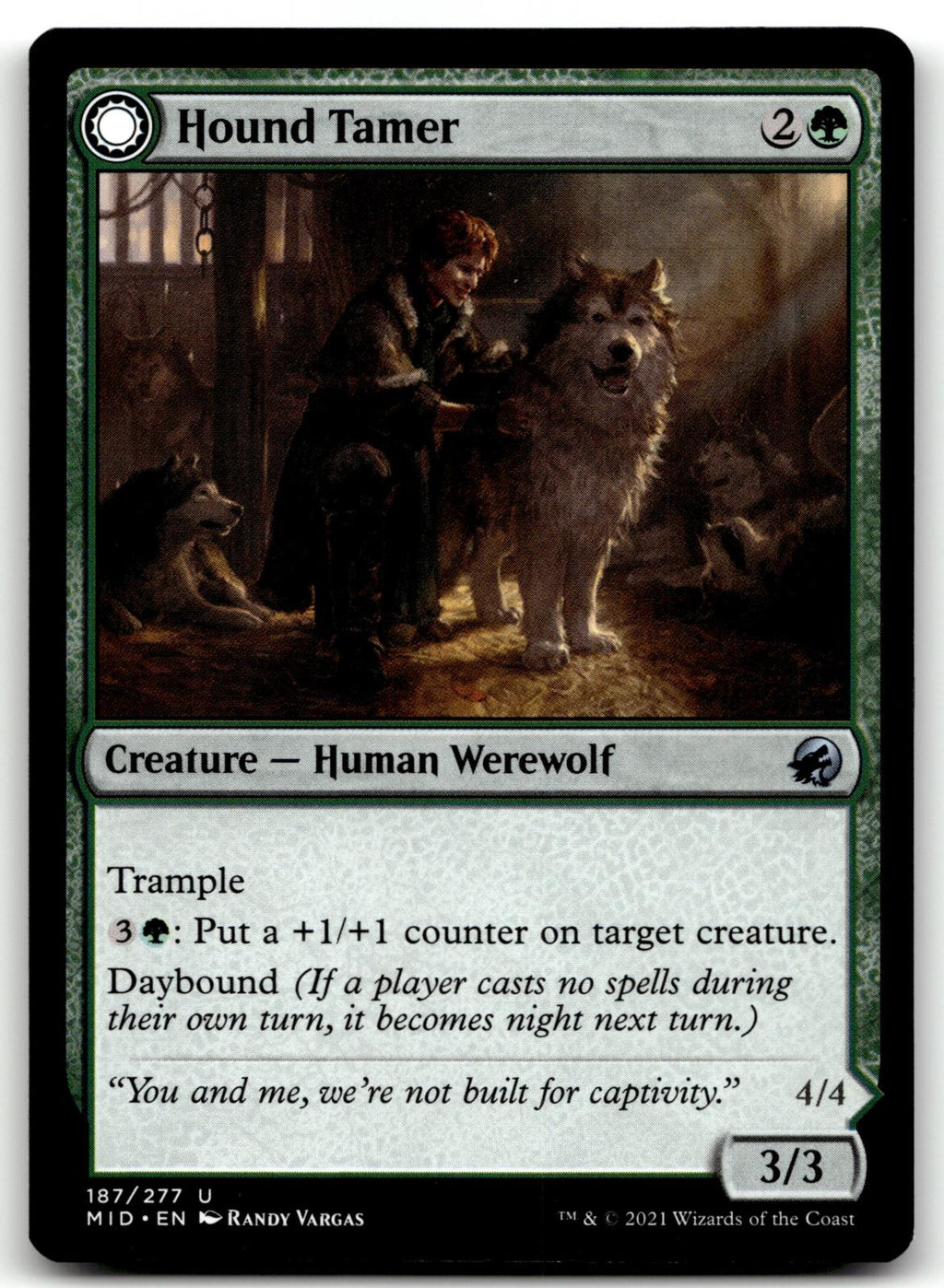 Hound Tamer 187 Uncommon Innistrad: Midnight Hunt Magic: The Gathering Near Mint