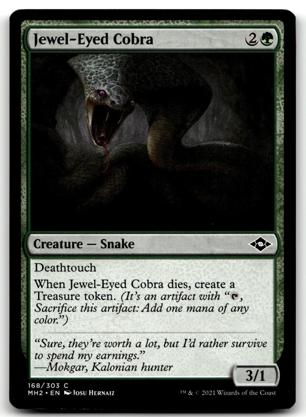 Jewel-Eyed Cobra 168 Common Modern Horizons 2 Magic: The Gathering Near Mint