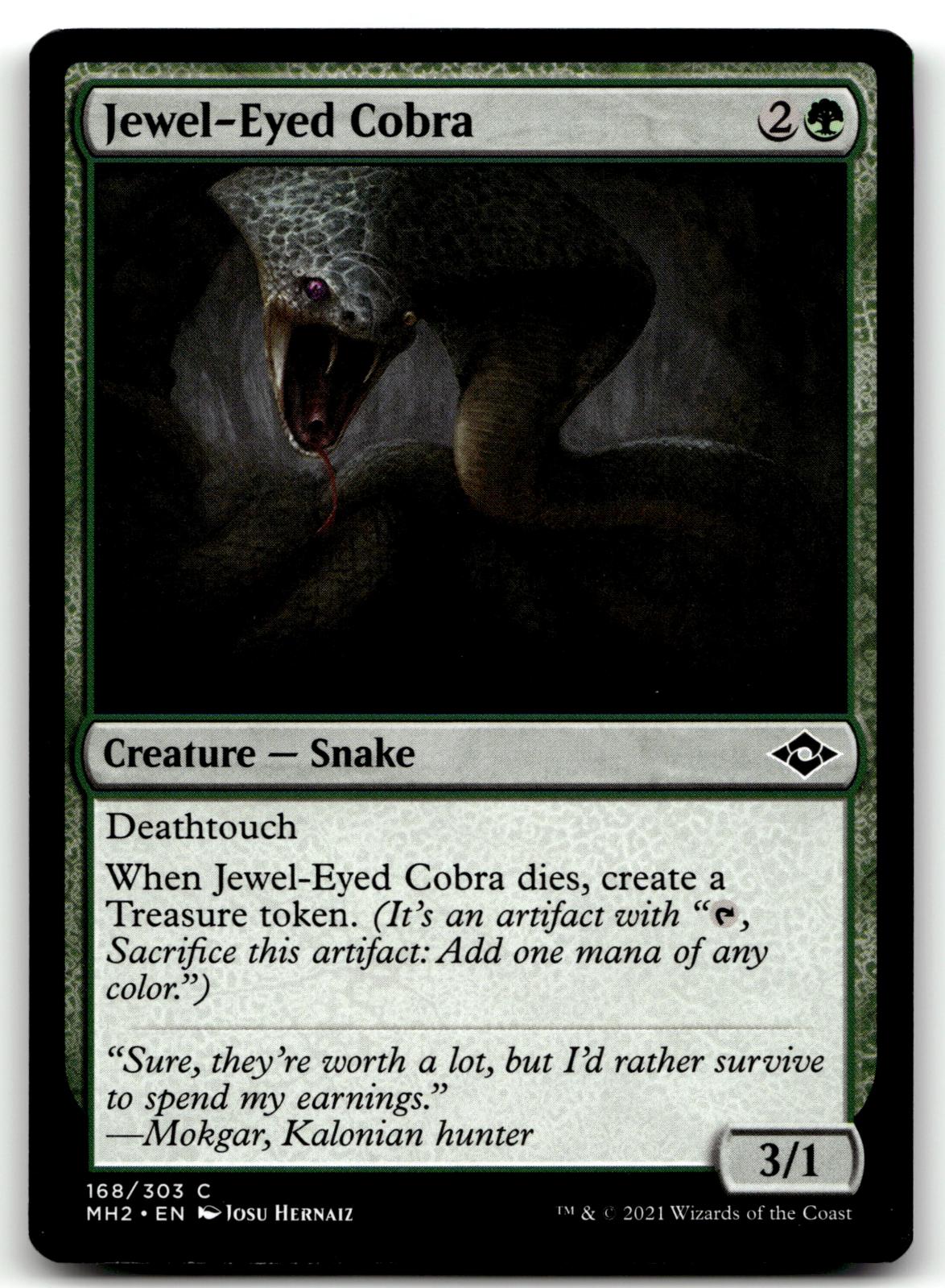 Jewel-Eyed Cobra 168 Common Modern Horizons 2 Magic: The Gathering Near Mint
