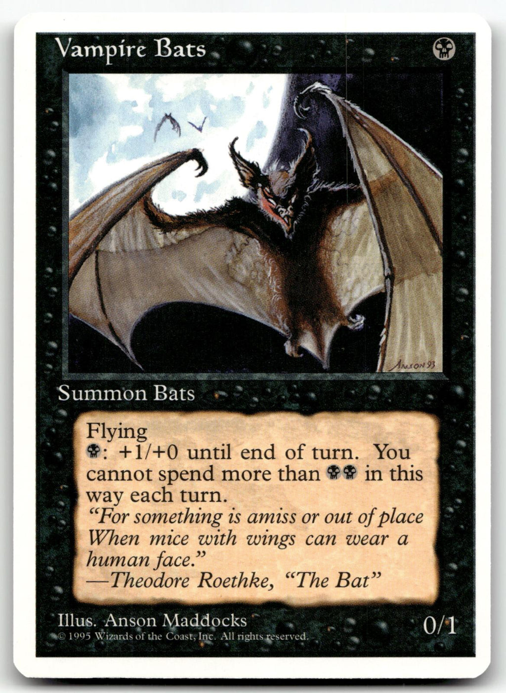 Vampire Bats Common Fourth Edition Magic: The Gathering Near Mint