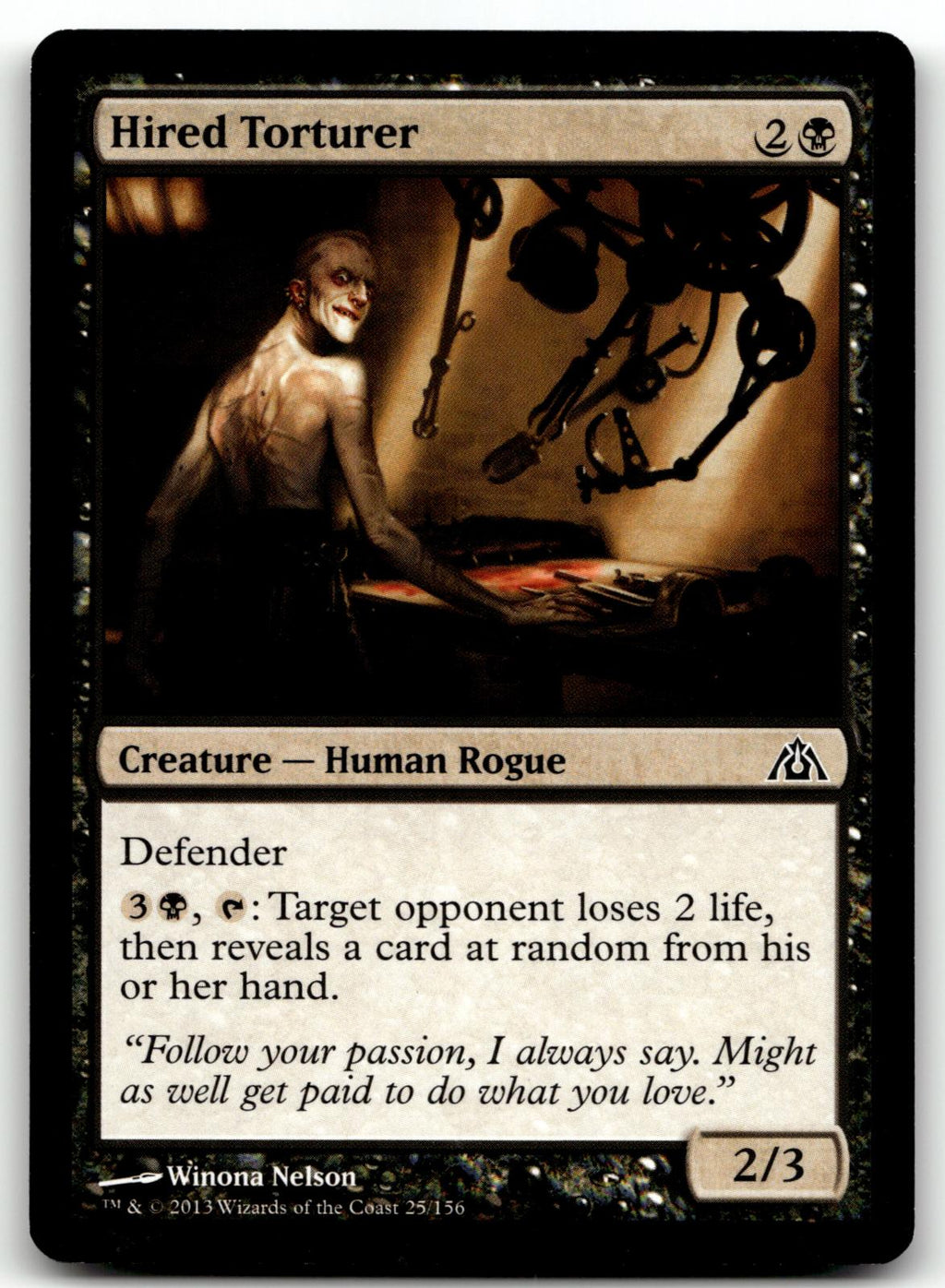 Hired Torturer 25 Common Dragon's Maze Magic: The Gathering Near Mint