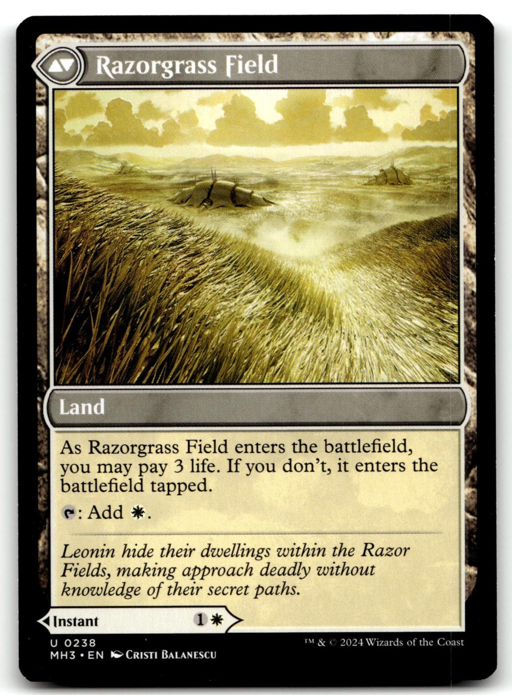Razorgrass Ambush 238 Uncommon Modern Horizons 3 Magic: The Gathering Near Mint