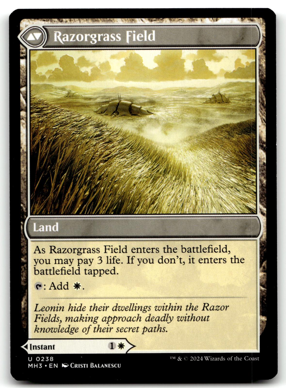 Razorgrass Ambush 238 Uncommon Modern Horizons 3 Magic: The Gathering Near Mint