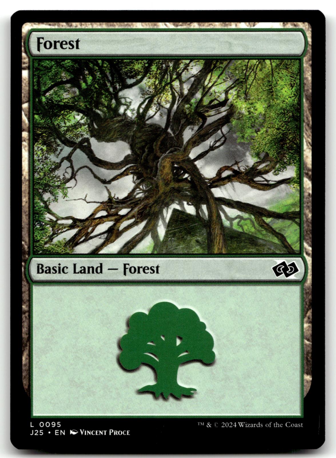 Forest (0095) 95 Land Foundations Jumpstart Magic: The Gathering Near Mint