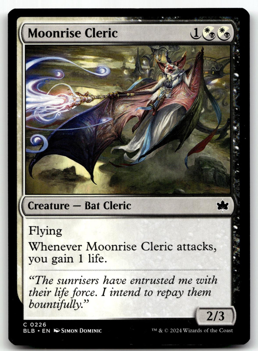 Moonrise Cleric 226 Common Bloomburrow Magic: The Gathering Near Mint