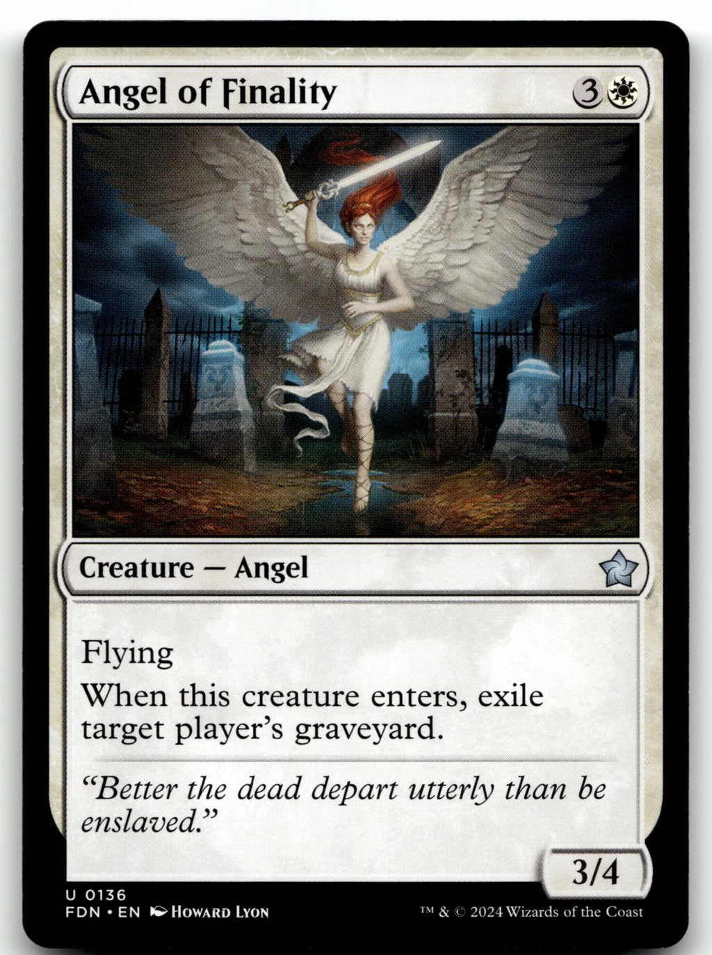 Angel of Finality 136 Uncommon Foundations Magic: The Gathering Near Mint