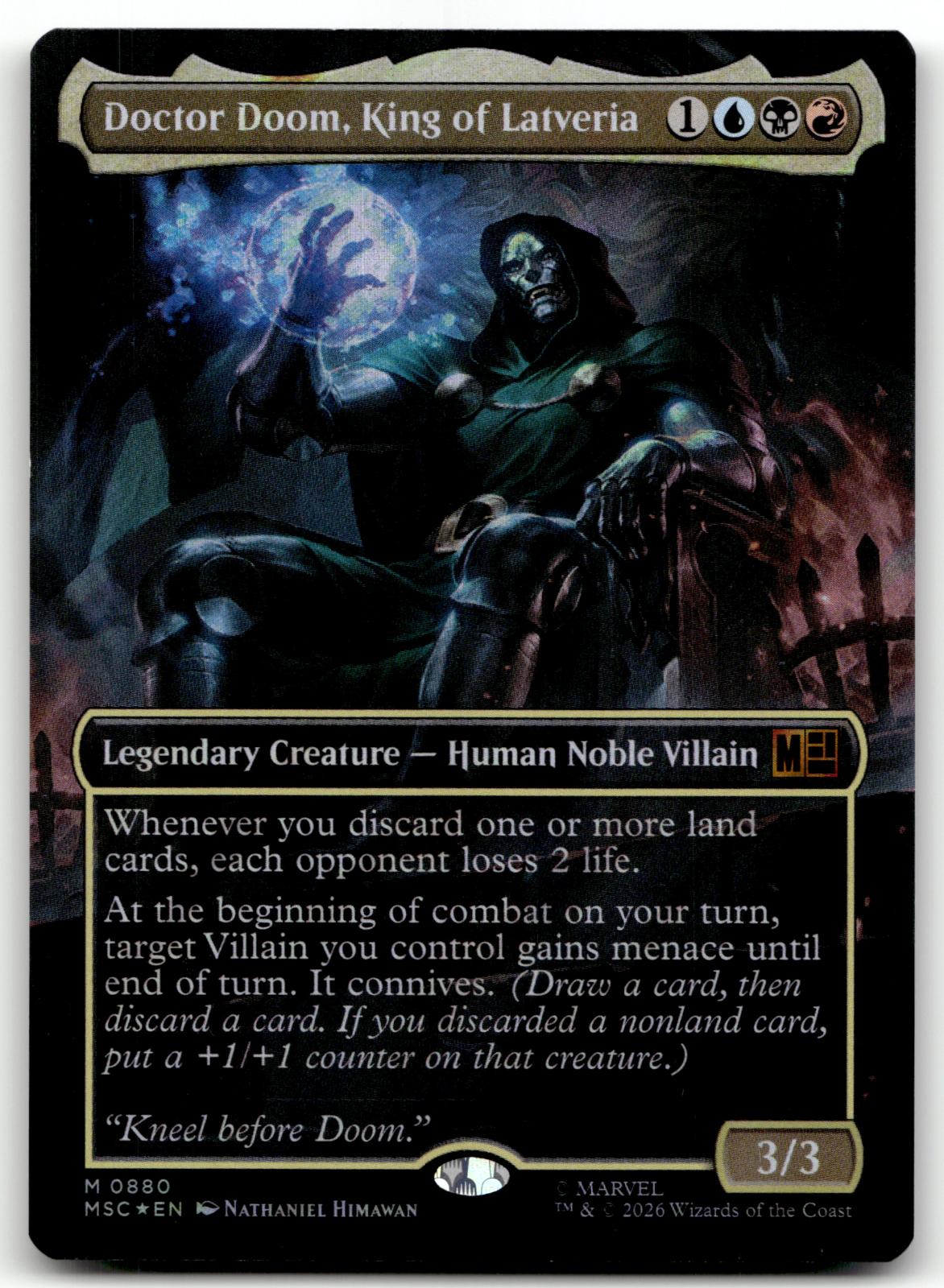 Doctor Doom, King of Latveria (Borderless) (Surge Foil) 880 Marvel Super Heroes