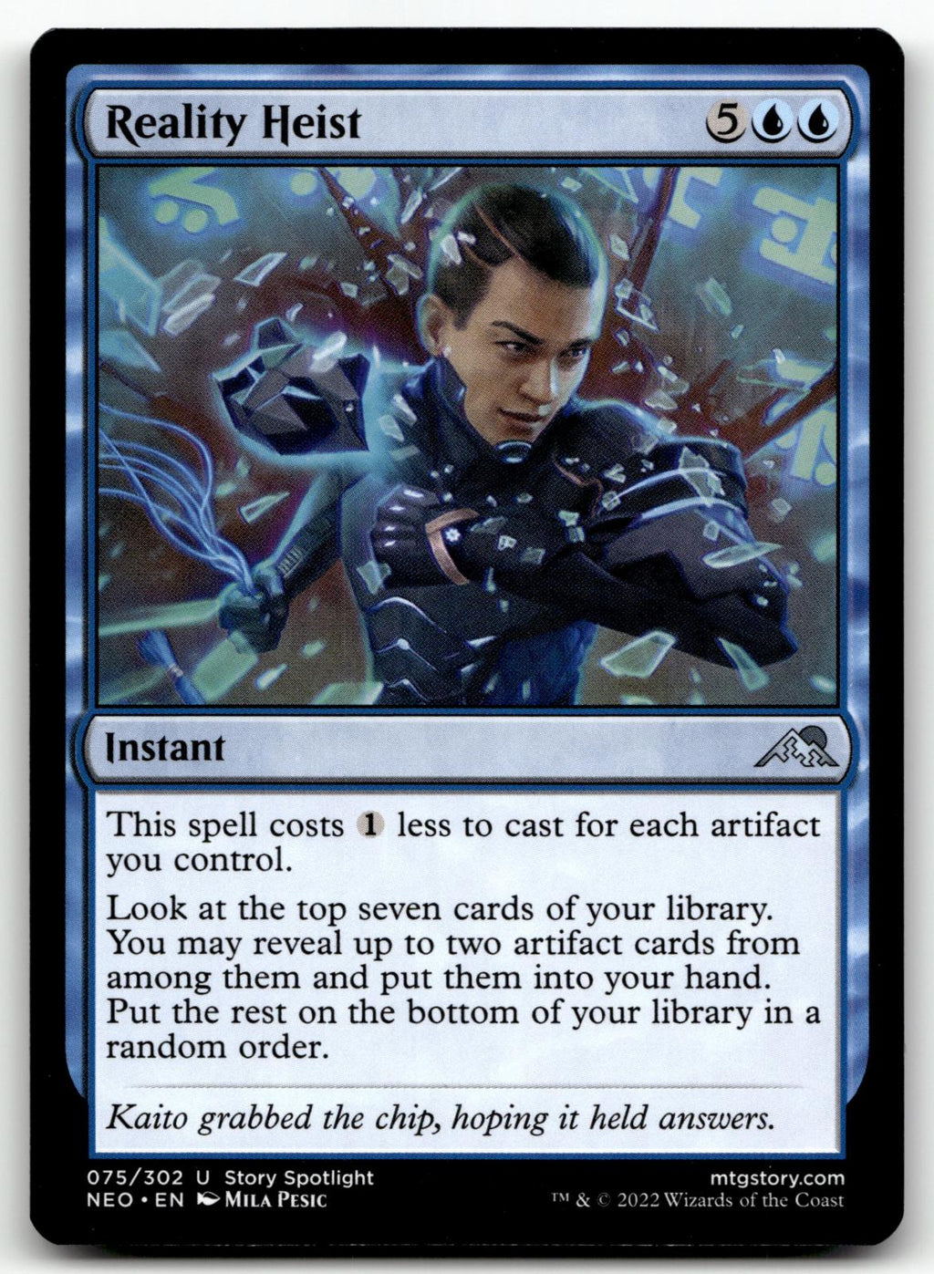Reality Heist 75 Uncommon Kamigawa: Neon Dynasty Magic: The Gathering Near Mint