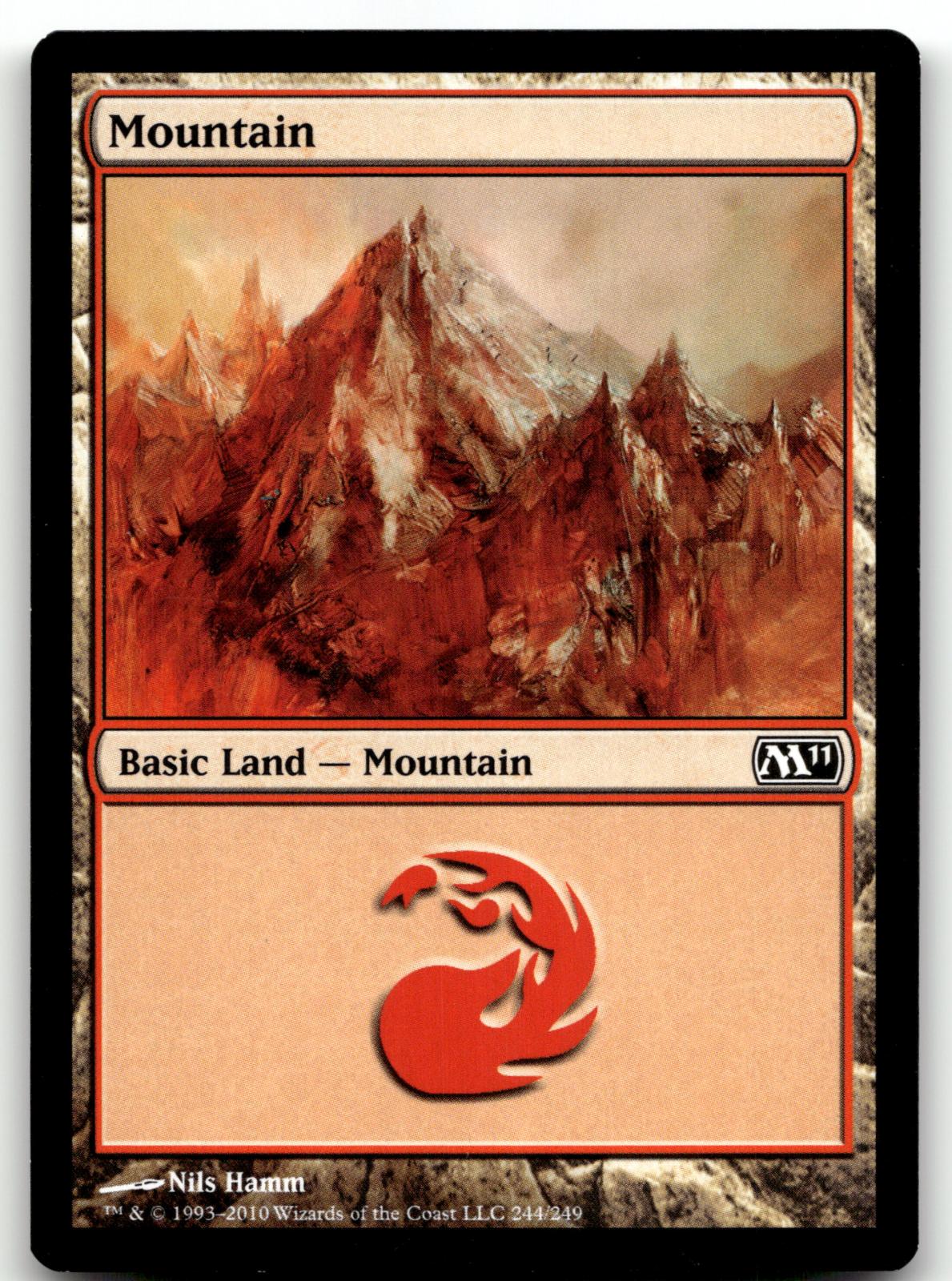 Mountain (244) 244 Land Magic 2011 (M11) Magic: The Gathering Near Mint
