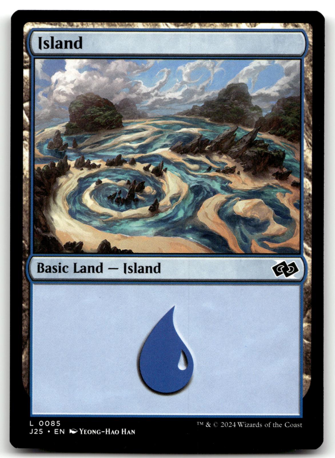 Island (0085) 85 Land Foundations Jumpstart Magic: The Gathering Near Mint