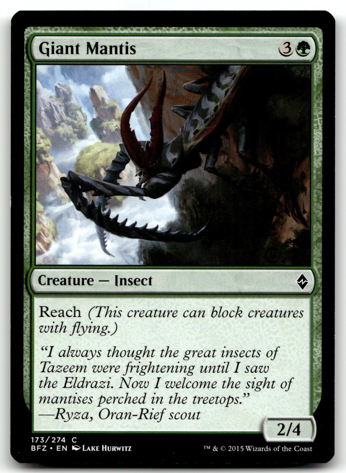 Giant Mantis 173 Common Battle for Zendikar Magic: The Gathering Near Mint