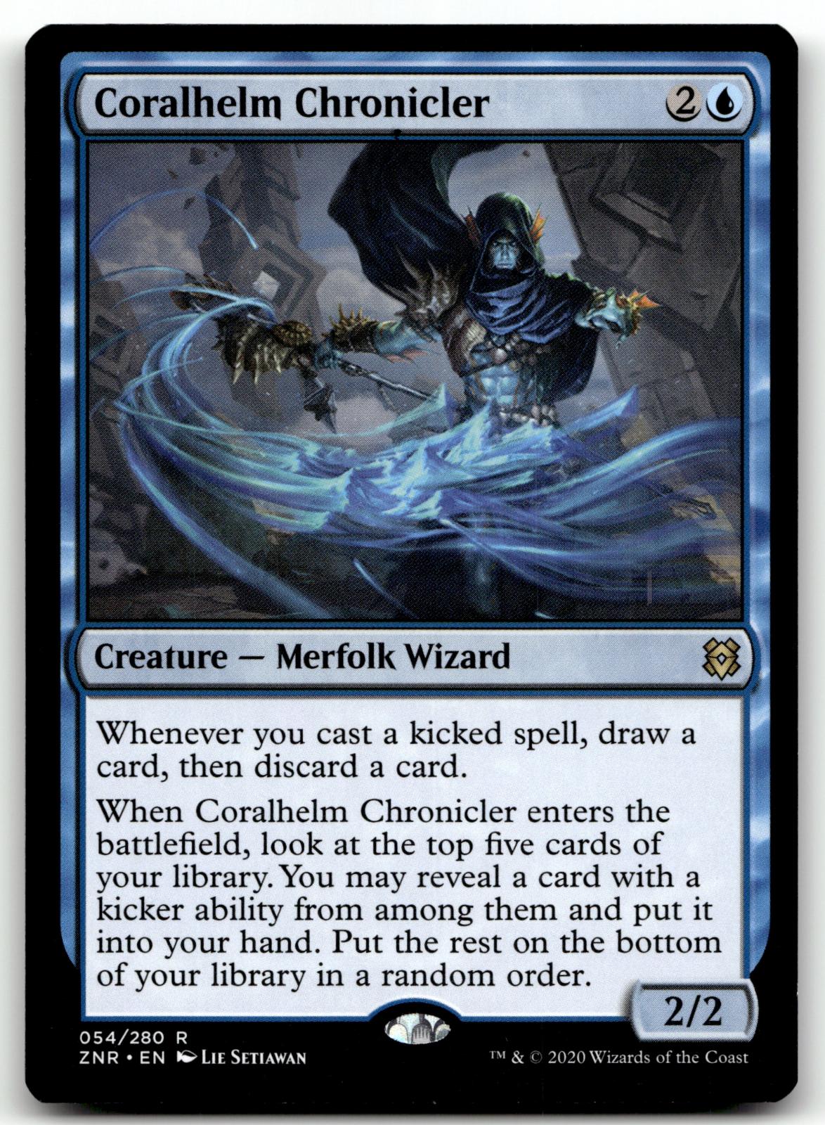Coralhelm Chronicler 54 Rare Zendikar Rising Magic: The Gathering Near Mint