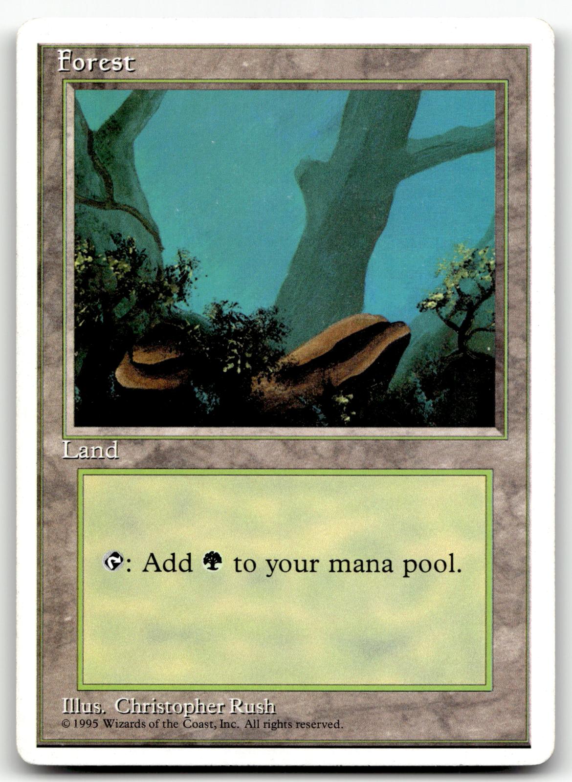 Forest (A) 177 Land Fourth Edition Magic: The Gathering Near Mint