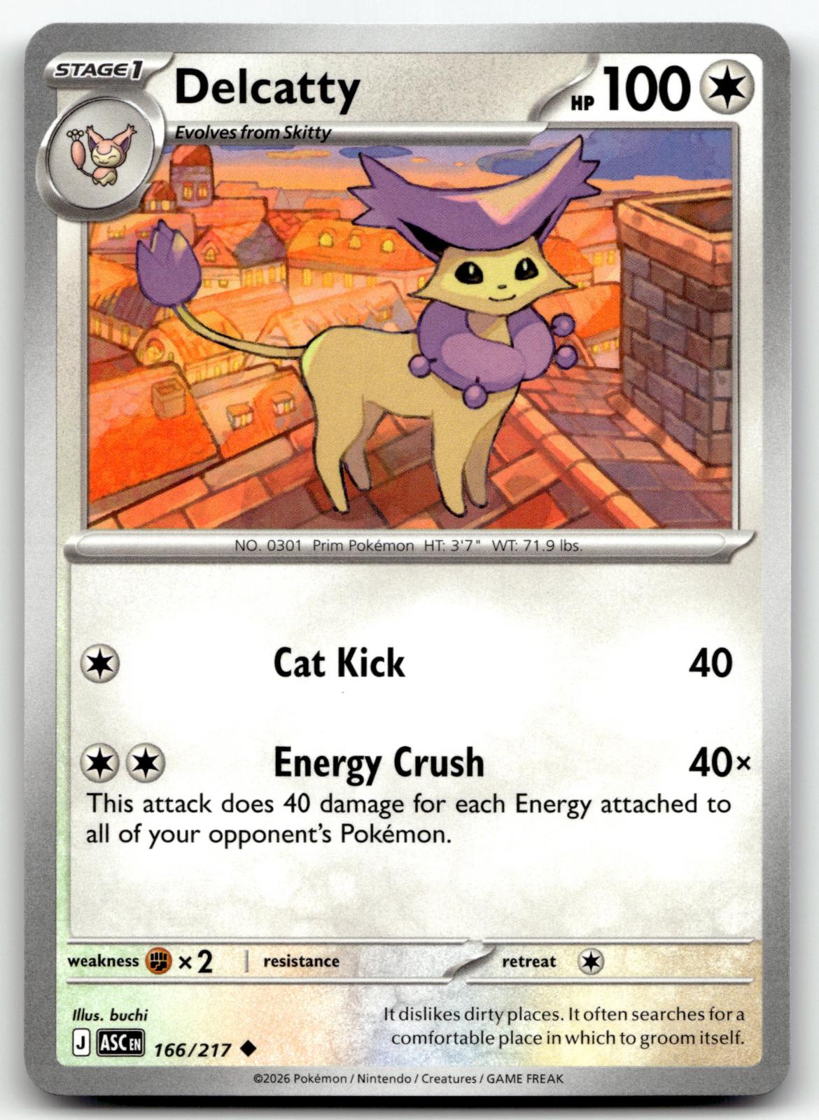 Delcatty 166/217 Uncommon Ascended Heroes Pokemon Near Mint