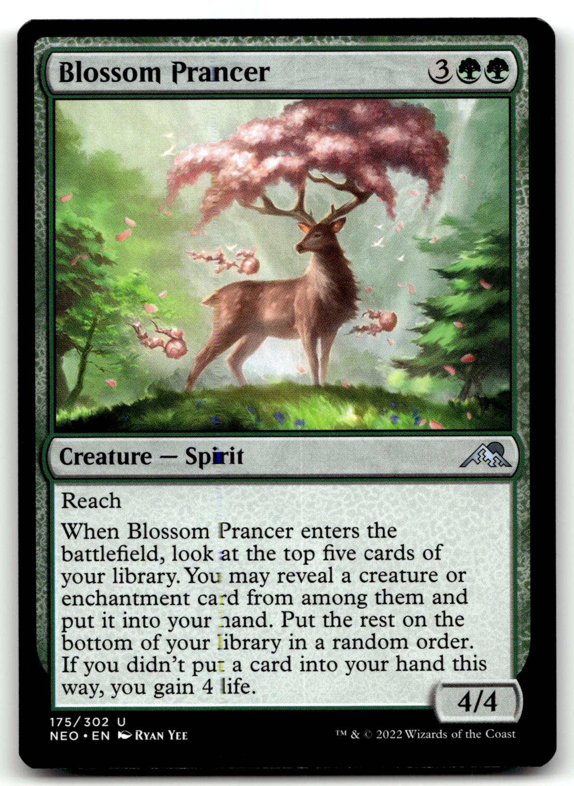 Blossom Prancer 175 Uncommon Kamigawa: Neon Dynasty Magic: The Gathering NM